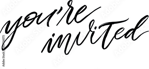 wedding stationary brush calligraphy invitation you're invited