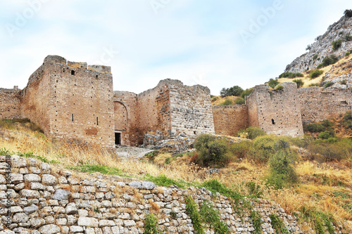 
the castle of Acrocorinth or Upper Corinth Peloponnese Greece - the Acropolis of ancient Corinth