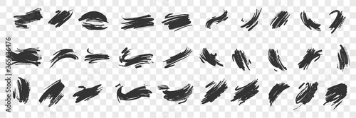 Brush hand scribbles doodle set