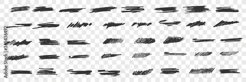 Brush hand drawn scribbles doodle set