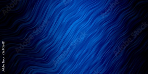 Dark BLUE vector backdrop with bent lines. Abstract illustration with bandy gradient lines. Best design for your ad, poster, banner.