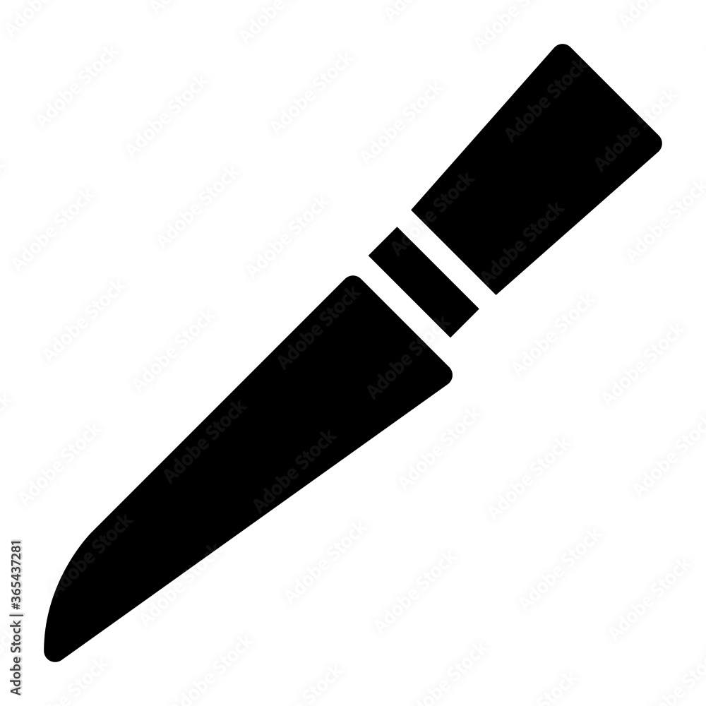 Kitchen knife. icon with glyph style and perfect pixels. Suitable for website design, logos, applications and UI.