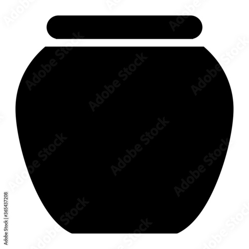 Crock. icon with glyph style and perfect pixels. Suitable for website design, logos, applications and UI.