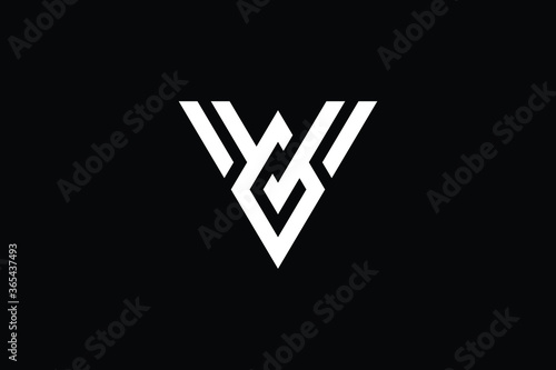 Minimal Innovative Initial VO logo and OV logo. Letter V VV creative elegant Monogram. Premium Business logo icon. White color on black background photo
