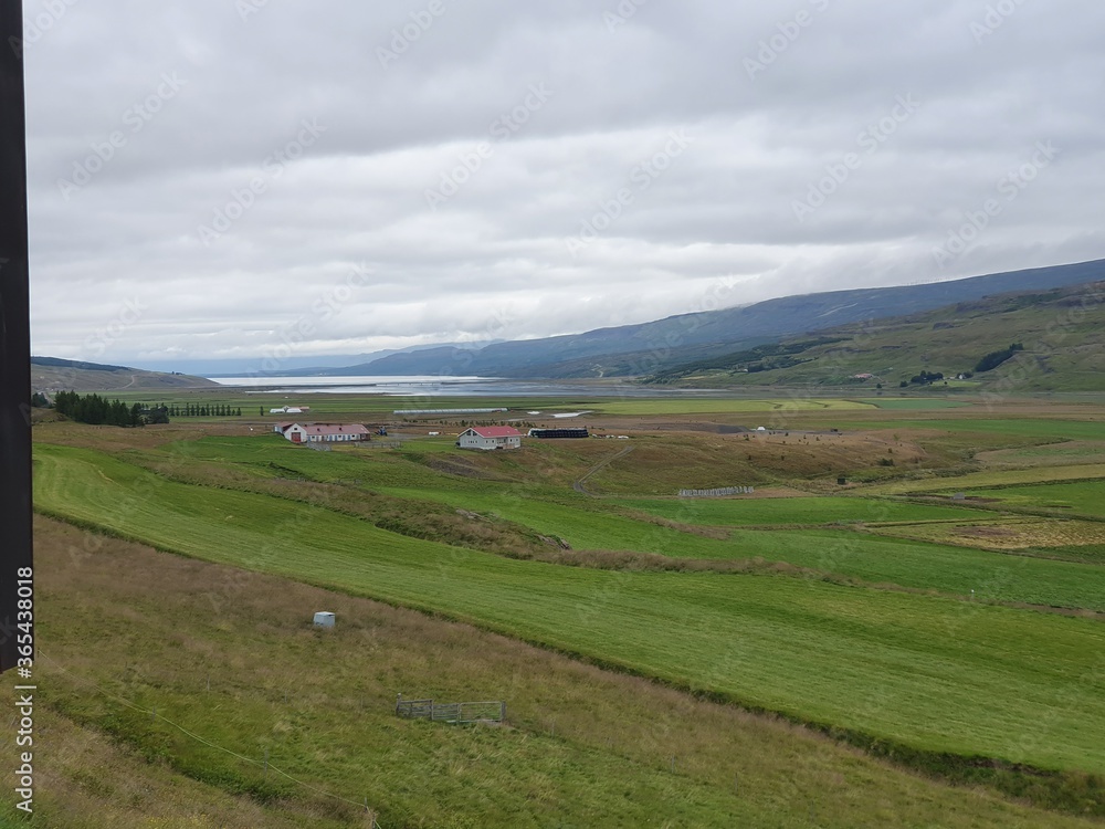 Obraz premium Isländische Landchaft, im Hintergrund der Lögurinn See Islandic landscape, in the background lake Lögurinn