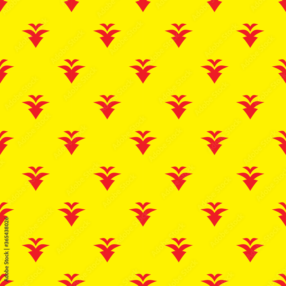 small floral seamless pattern in yellow and red background. beautiful design. small floral seamless pattern in yellow and red background. beautiful design.
