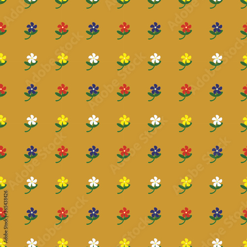 seamless floral pattern design in brown background.