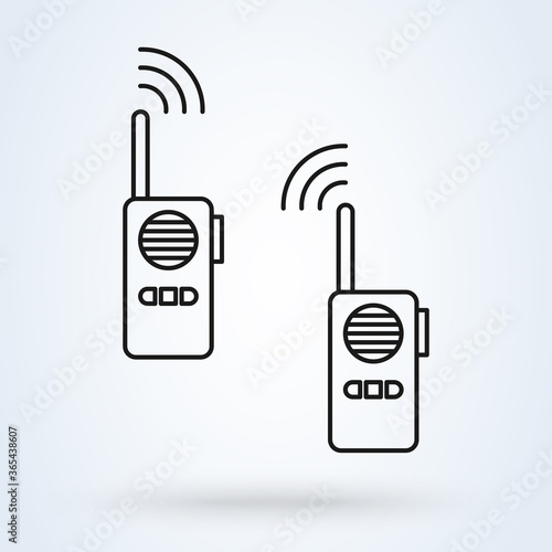 Walkie talkie radio line. vector Simple modern icon design illustration.