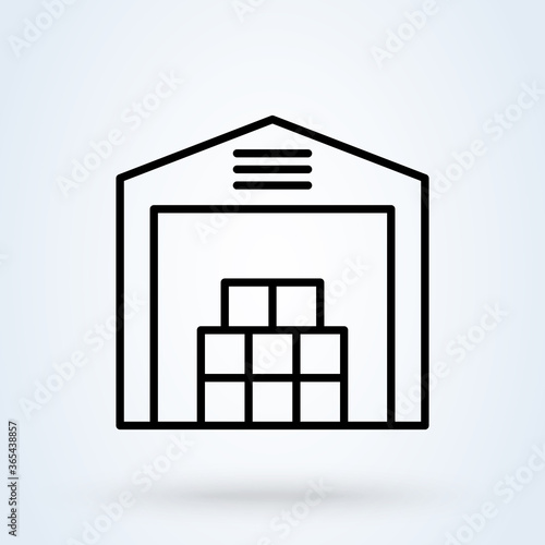 Warehouse line. vector Simple modern icon design illustration.