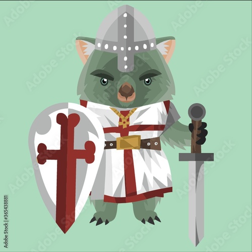 wombat medieval warrior