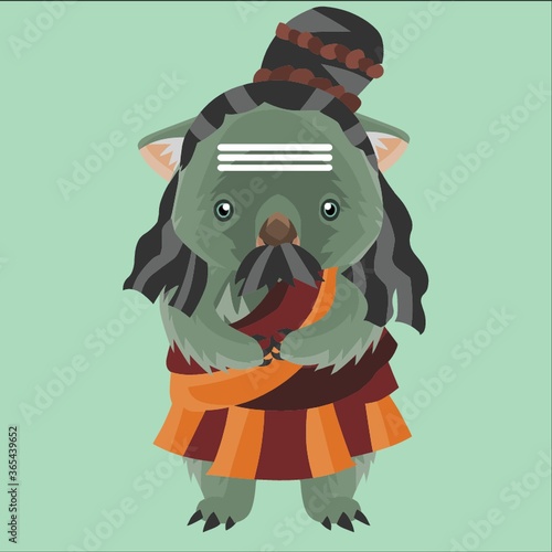 wombat in traditional costume