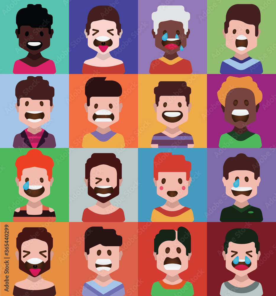 User avatars, avatars with empty faces and heads for social network ( Male and female faces User avatars, avatars with empty faces and heads for social network ( Male and female faces