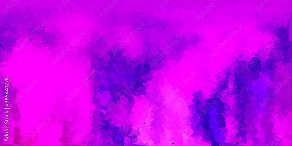 Light purple, pink vector polygonal background.