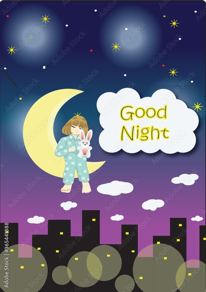girl on moon wishing good night girl on moon wishing good night
