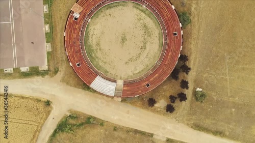 Aerial view of bullring in Spain. Drone Footage
