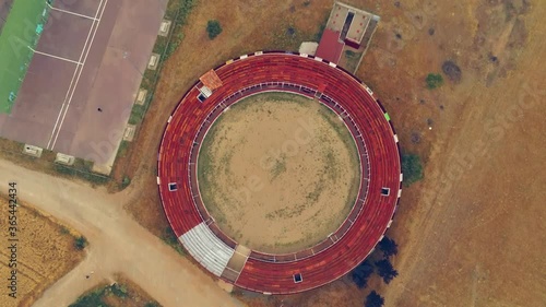 Aerial view of bullring in Spain. Drone Footage