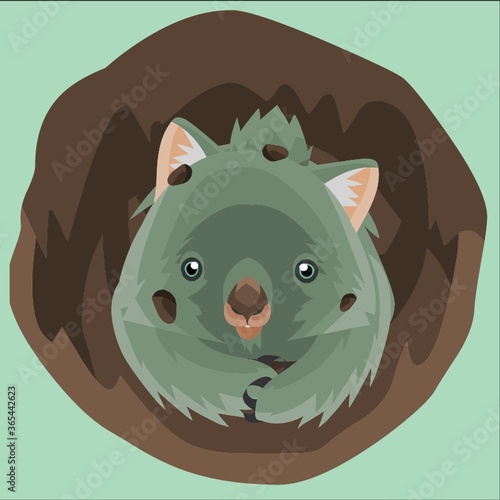 wombat burrowing a hole