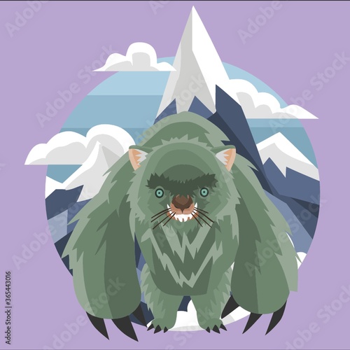 wombat monster in the mountains