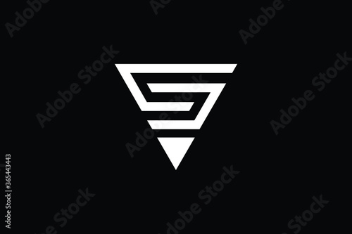 Minimal Innovative Initial SV logo and VS logo. Letter VS VS creative elegant Monogram. Premium Business logo icon. White color on black background