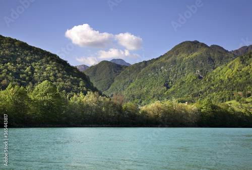 Reservoir on Soca River in Most na Soci. Slovenia © Andrey Shevchenko