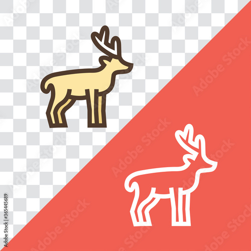 Vector linear icon with deer