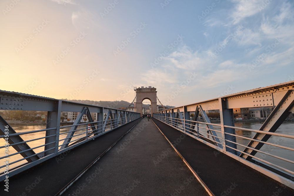  footbridge over Rhone River in Vienne
