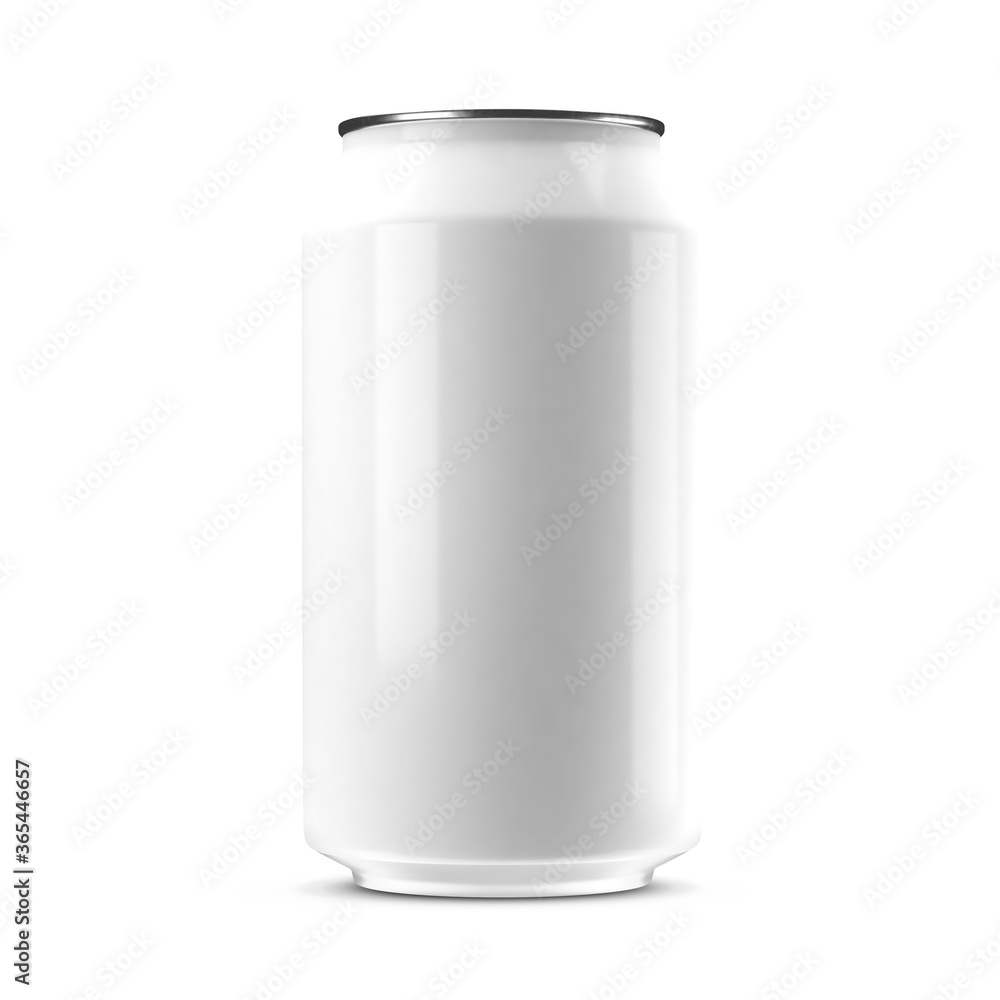 Metallic drink can mockup on white background Metallic drink can mockup on white background