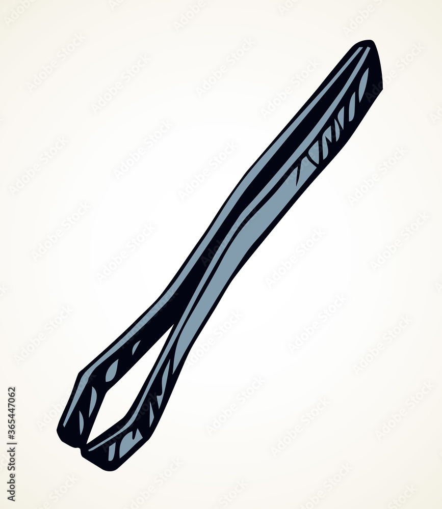 Metal tweezers. Vector drawing icon Metal tweezers. Vector drawing icon