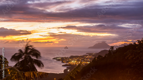 Sunset in Morne Gommier in Martinique