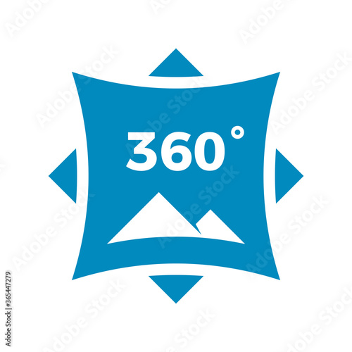 360 degrees panoramic. isolated vector abstract sign