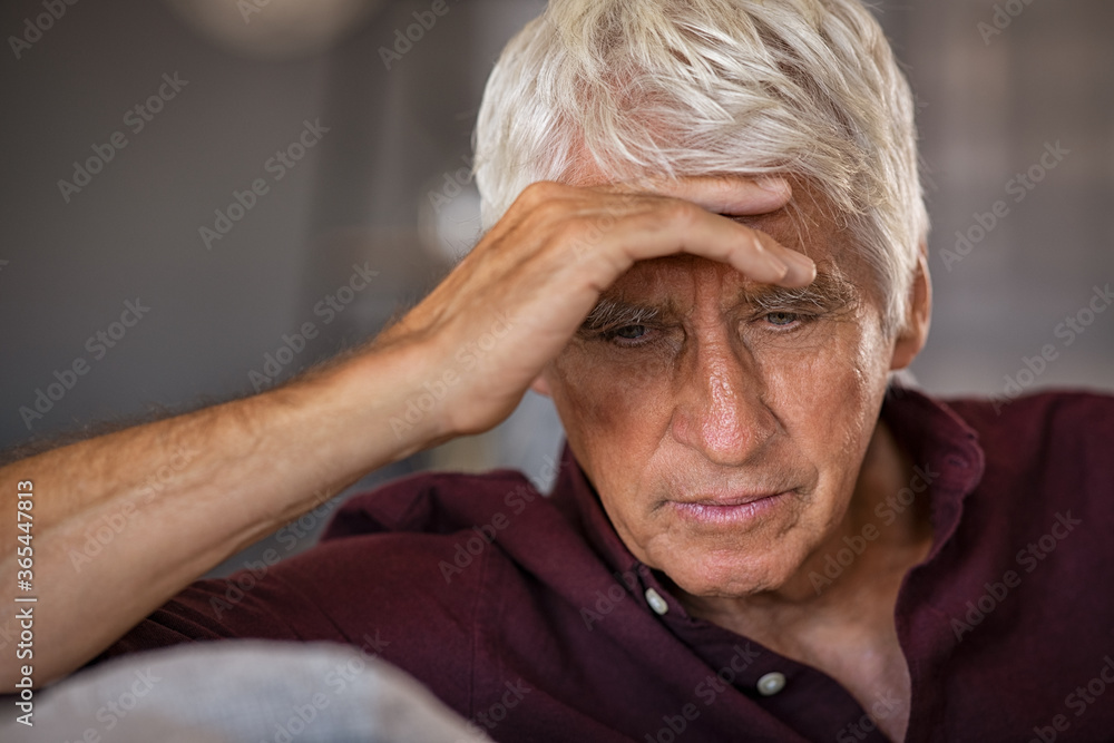 Stressed and upset senior man at home Stressed and upset senior man at home