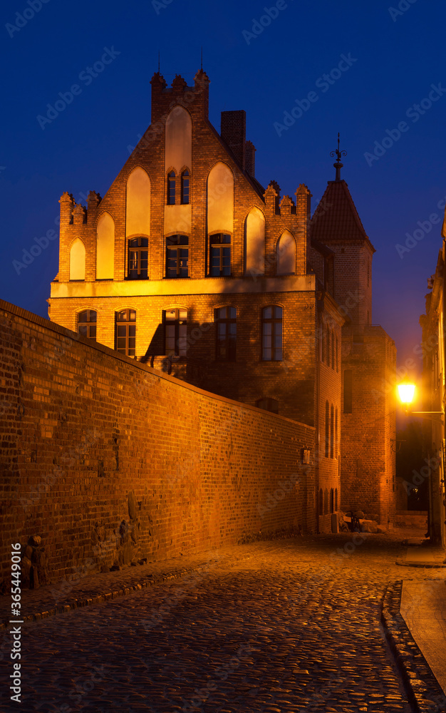 Gothic St. George guildhall at Podmurna street in Torun.  Poland