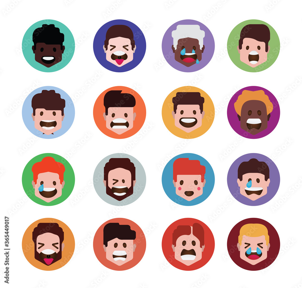 User avatars, avatars with faces and heads for social network ( Male and female faces ) User avatars, avatars with faces and heads for social network ( Male and female faces )