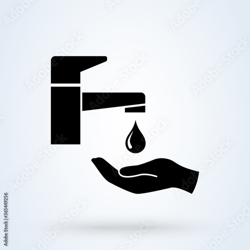 Washing hand icon. Simple modern design illustration.