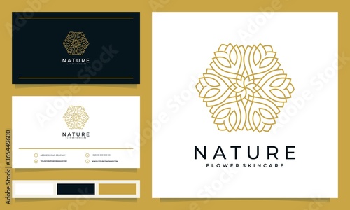 minimalist elegant modern flower logo design inspiration, for salons, spas, skincare, boutiques, with business cards