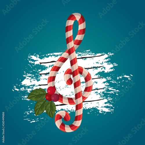 christmas themed music note