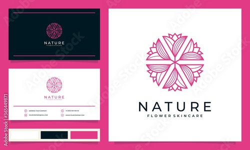 minimalist elegant modern flower logo design inspiration, for salons, spas, skincare, boutiques, with business cards