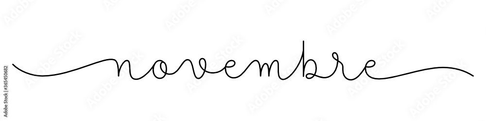 Bannière calligraphique vecteur noir NOVEMBRE Bannière calligraphique vecteur noir NOVEMBRE