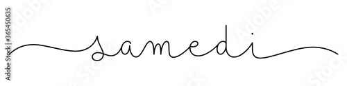 Bannière calligraphique vecteur noir SAMEDI