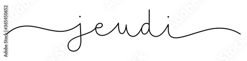 Bannière calligraphique vecteur noir JEUDI