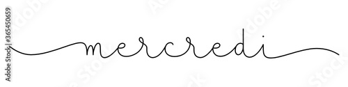 Bannière calligraphique vecteur noir MERCREDI