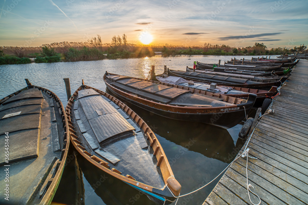Sunset in the port of Catarroja in Albufera of Valencia. Sunset in the port of Catarroja in Albufera of Valencia.