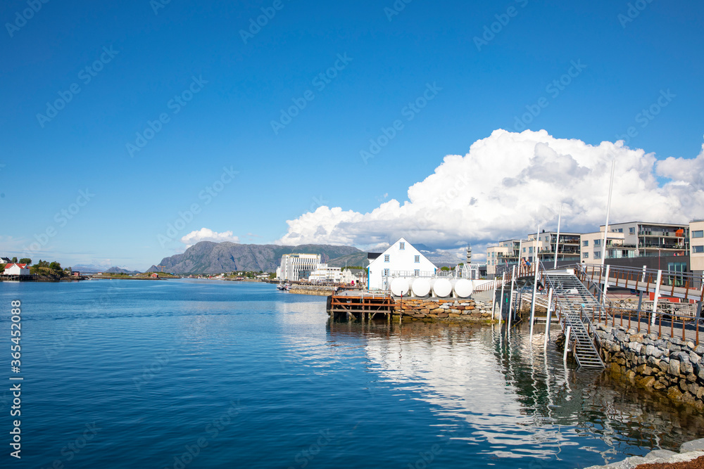Summer and a sunny day in the town of Brønnøysund, Northern Norway