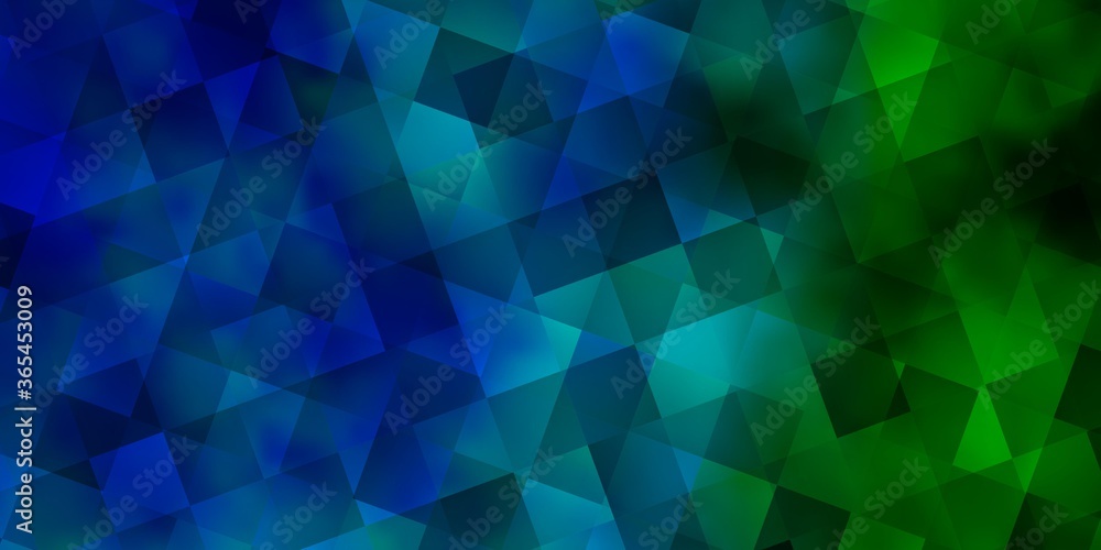 Obraz premium Light Blue, Green vector background with triangles, rectangles.