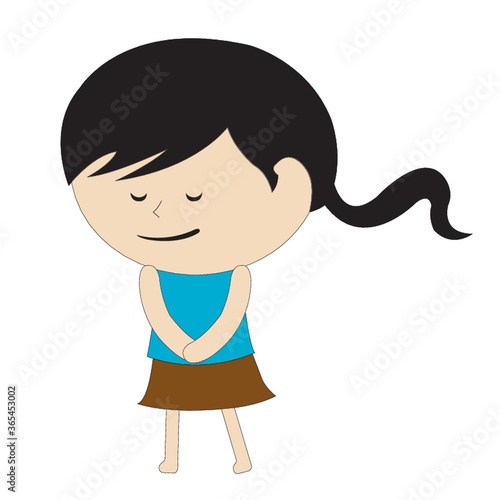 girl feeling shy
