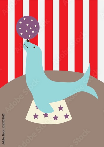 circus seal with ball