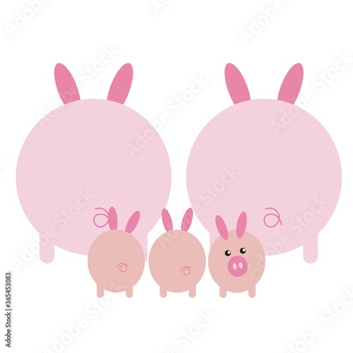 pig cartoon family