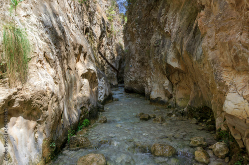 The Rio Chillar hiking trail. Nerja  Malaga  Spain.
