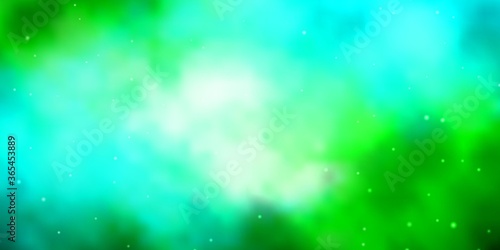 Light Blue, Green vector template with neon stars. Decorative illustration with stars on abstract template. Theme for cell phones.
