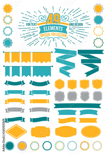 Great for retro Premium design elements. Frames and ribbons Designers Collection